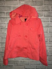 NWT GAP KIDS GIRLS MEDIUM 8 COLLAR FLEECE JACKET CORAL HOLIDAY WONDERLAND BUTTON