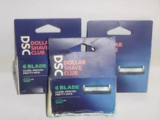 (3 pack)  Dollar Shave Club 6-Blade Razor Refill Cartridges (12 Total Refills)