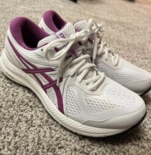 ASICS Women’s Gel-Contend 7 White and Purple Running Shoes Sneakers 10 