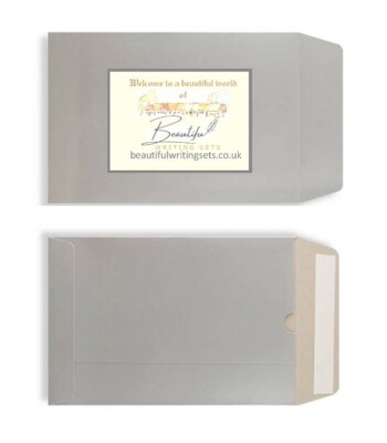 Haben Sie Ihr Schreibset in einer SILBER LAMINIERTEN GESCHENKPACKUNG - 8 Seiten oder 8 Umschläge