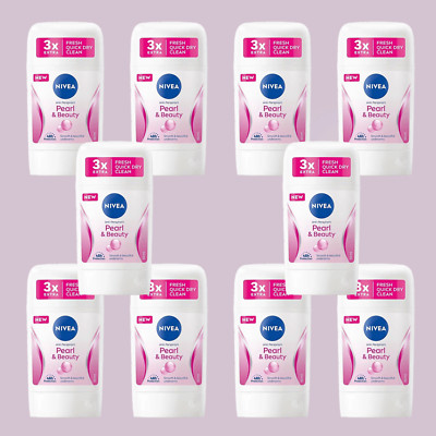 10x Nivea Pearl & Beauty Anti-Perspirant Stick Deoderant Solid 50mL
