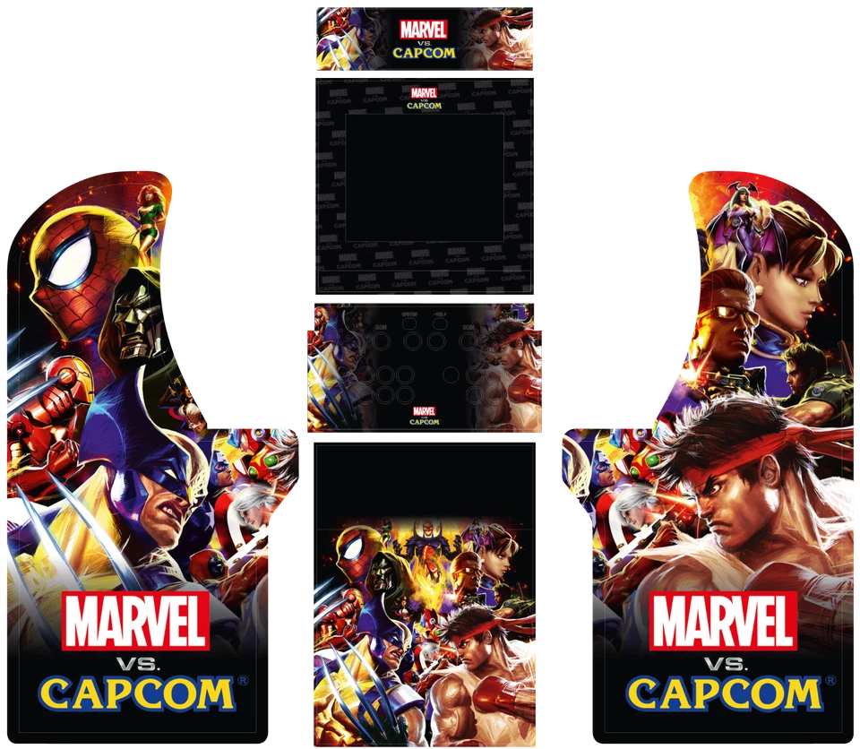 Arcade 1UP Cabinet graphics / artwork full cabinet - Marvel Vs Capcom theme
