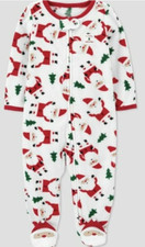 Baby Santa Footed Fleece Romper 1st Christmas Just One You Carter's Sz 3 6 Mos