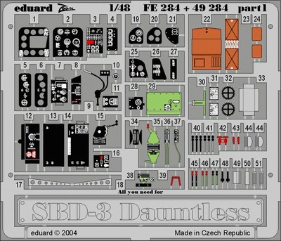 EDUARD MODELS 1/48 Aircraft- SBD3 for ATE (Painted) EDU49284