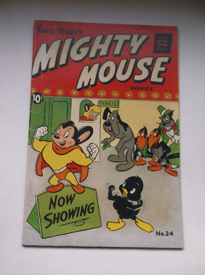 ST JOHN PUB. CO.: PAUL TERRY'S MIGHTY MOUSE #24, RARE GOLDEN AGE, 1951, VG (4.0)