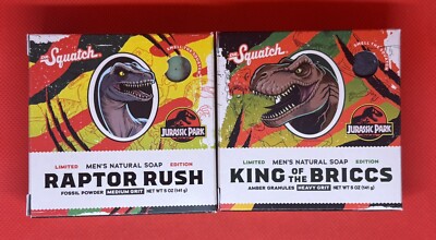 Dr Squatch Soap 5oz Jurassic Park Limited Edition Rare Both Bars Free Shipping