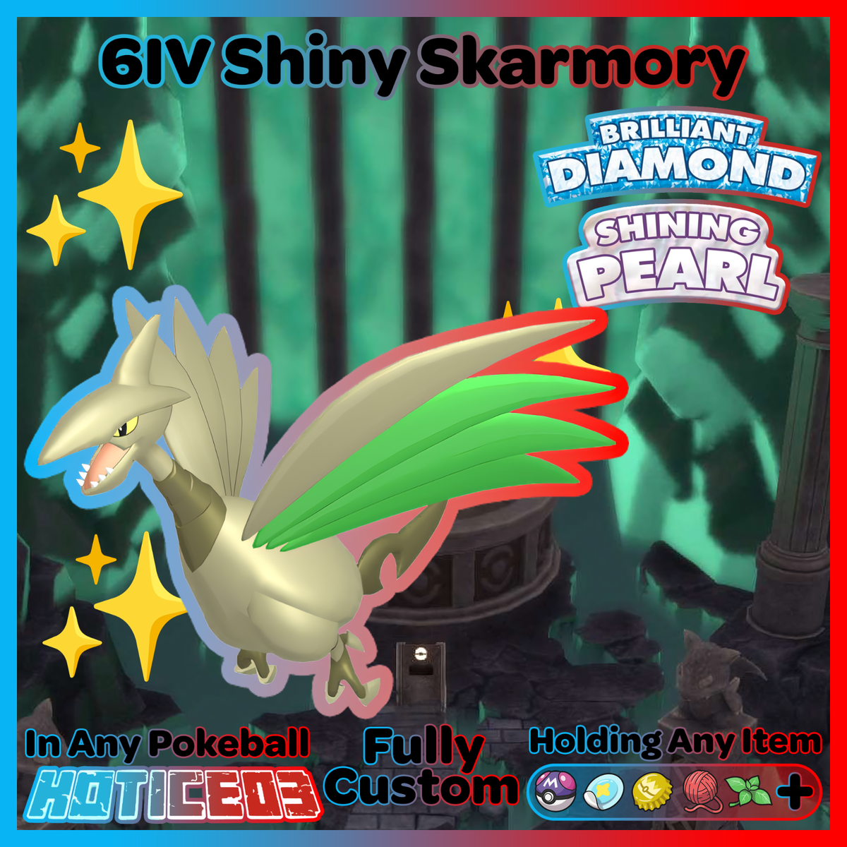 Pokémon Shiny Alpha Skarmory 6IVs + Masterball - Pour Pokémon ZA Legends Sur Nintendo Switch
