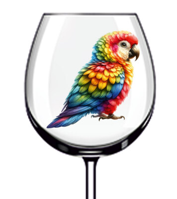 12x Niedliche Liebe Papagei Blume Weinglas Flasche Becher Van Vinyl Aufkleber Abziehbilder