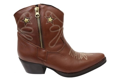 D Milton Daisy Womens Leather Western Cowboy Ankle Boots - ShopShoesAU