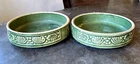 PAIR Rare Brush McCoy Shell Bulb Bowls Green Glaze 1920's-30's Excellent!