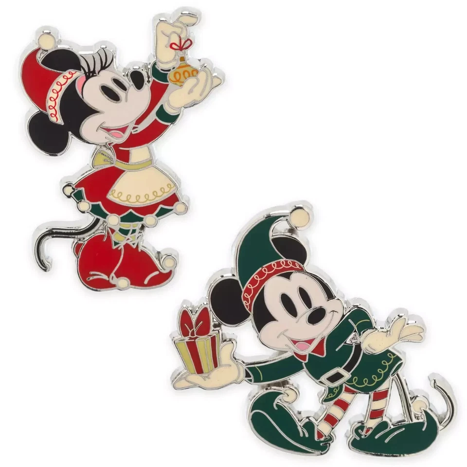 Набор булавок Disney Mickey & Minnie Mouse Holiday Elves 2024 Making Christmas Magical - Изображение 2 из 2