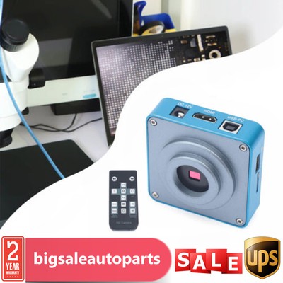 New HD 1080p HDMI Industrial Digital Video Microscope Camera C Mount USB Blue