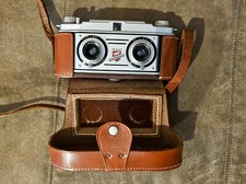 TDC Stereo Colorist 35mm Stereo Film Camera w/Original Leather Case, UNTESTED
