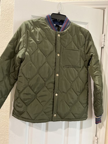 Art Class Boys Green Jacket Size XL (16) Snap Front Quilter Puffer EUC