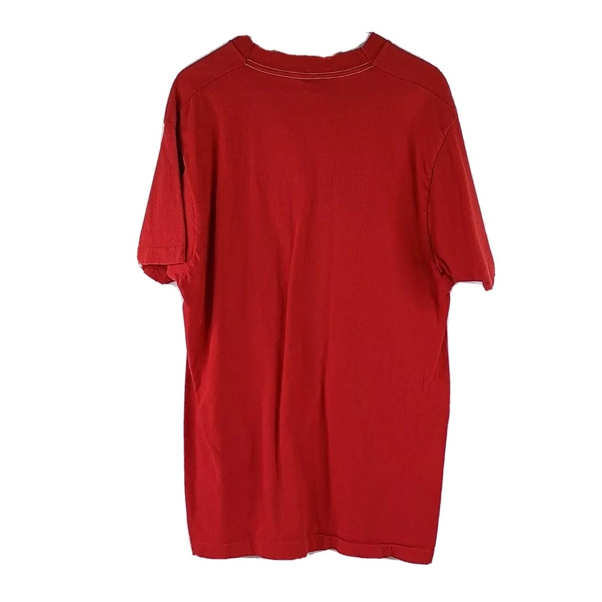 Vintage Fruit Of The Loom Men's L Blank Red Single Stitch