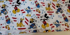 Vintage Peter Pan Fabrics Disney  Mickey Mouse Minnie Donald Pluto 1 1/2 Yards