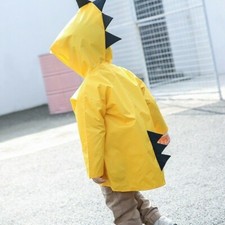 Children Kids Rain Coat Dinosaur Waterproof Jacket Hooded Cape Poncho Boy