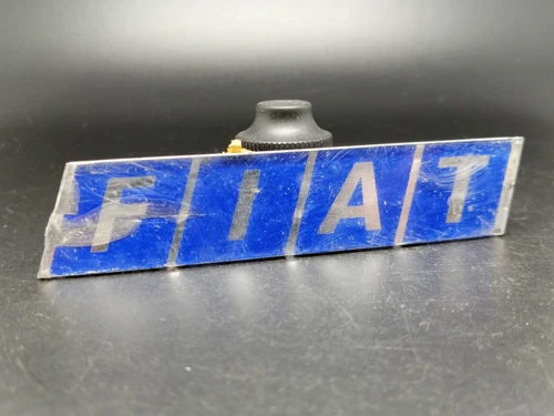 Fiat 100mm blue logo acronym emblem frieze crest written plate badge license plate