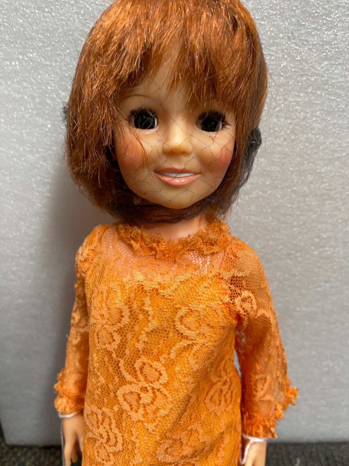 Vintage Ideal Crissy Doll 18" original dress, pretty hair and face