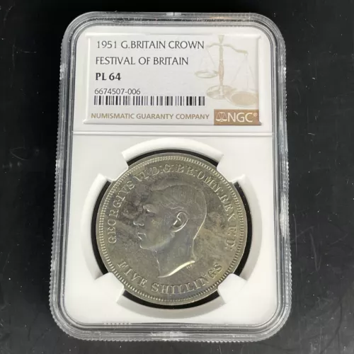 NGC Graded Great Britain 1951 Crown Festival Of Britain PL 64 Proof Like Coin