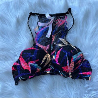Victoria's Secret PINK Black and Multicolored Tropical Floral
