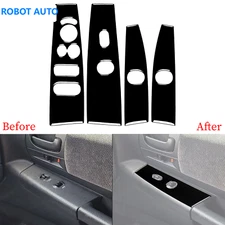 For Dodge Dakota Durango 2001-04 Gloss Piano Black Window Lift Switch Panel Trim