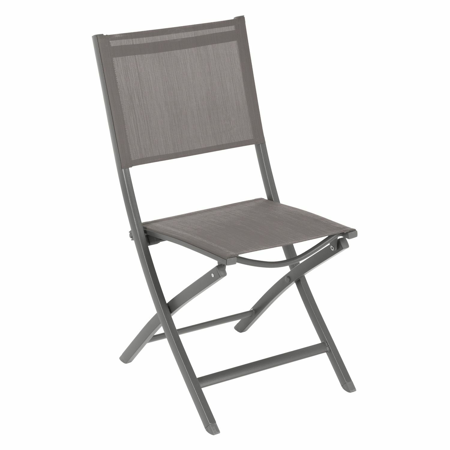 Chaise de jardin pliante anti-rouille Essentia pour petit espace extérieur gris wengé marron