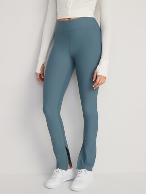 New Extra High-Waisted PowerSoft Rib-Knit Flare Leggings Size L