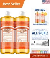 Concentrated Organic Tea Tree Liquid Soap 32oz 2-Pack for All-Purpose Cleaning