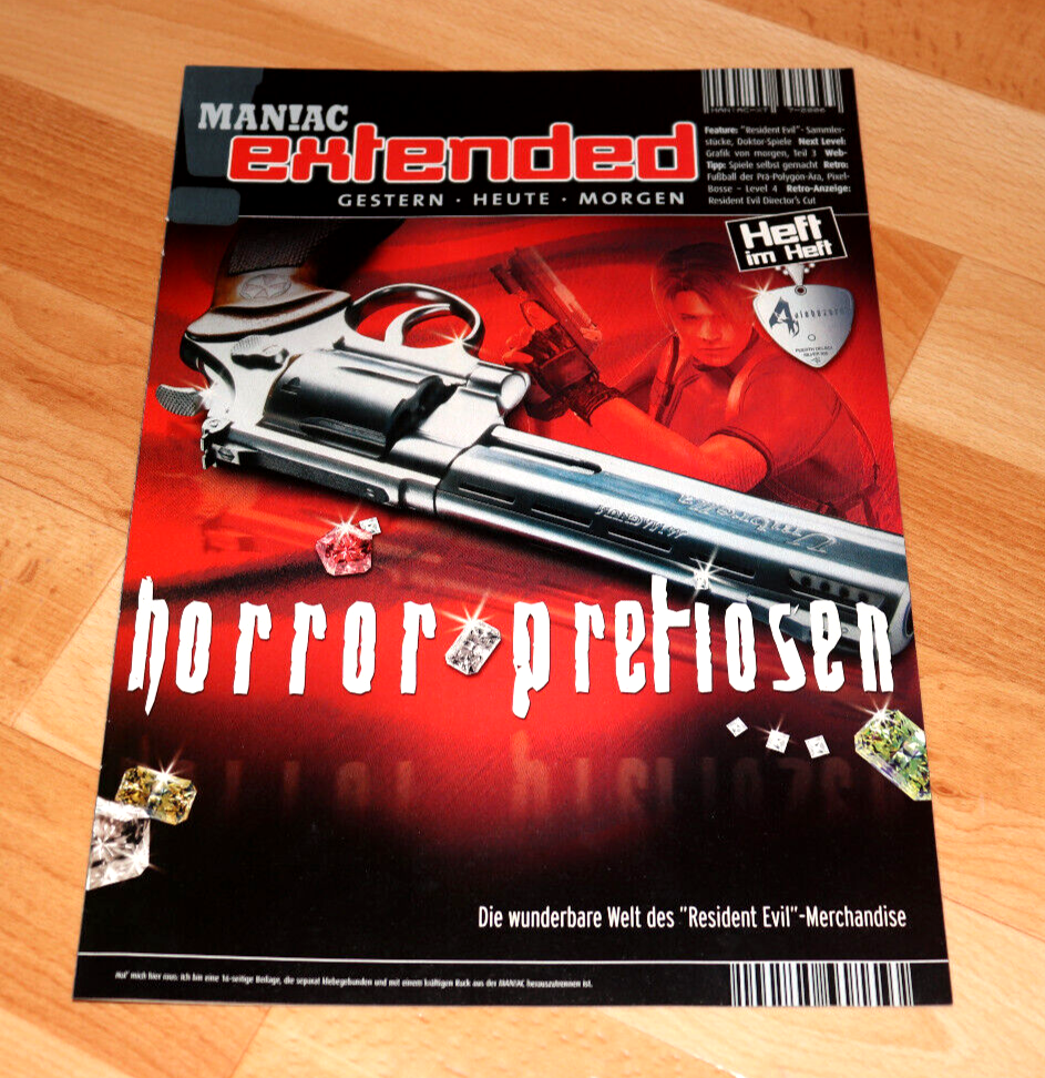 ライトイエローの自動車用プレイステーション2/バイオハザードパンフレット Resident Evil 4 Biohazard PS2 Vintage German Magazine Bonus