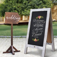2-Side Rustic Magnetic A-Frame Chalkboard Sign Extra Large 40x20" Free Standing
