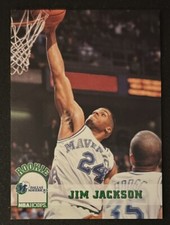 1993-94 Hoops SkyBox Jim Jackson Rookie Card (RC) #48 Mavericks Guard EXMT. rookie card picture