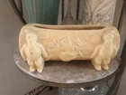 Vintage 1950s Shawnee Gnome Log Planter Yellow Glazed Art Pottery Pot
