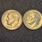 Lot of 2 1963d Roosevelt silver dimes.Unc