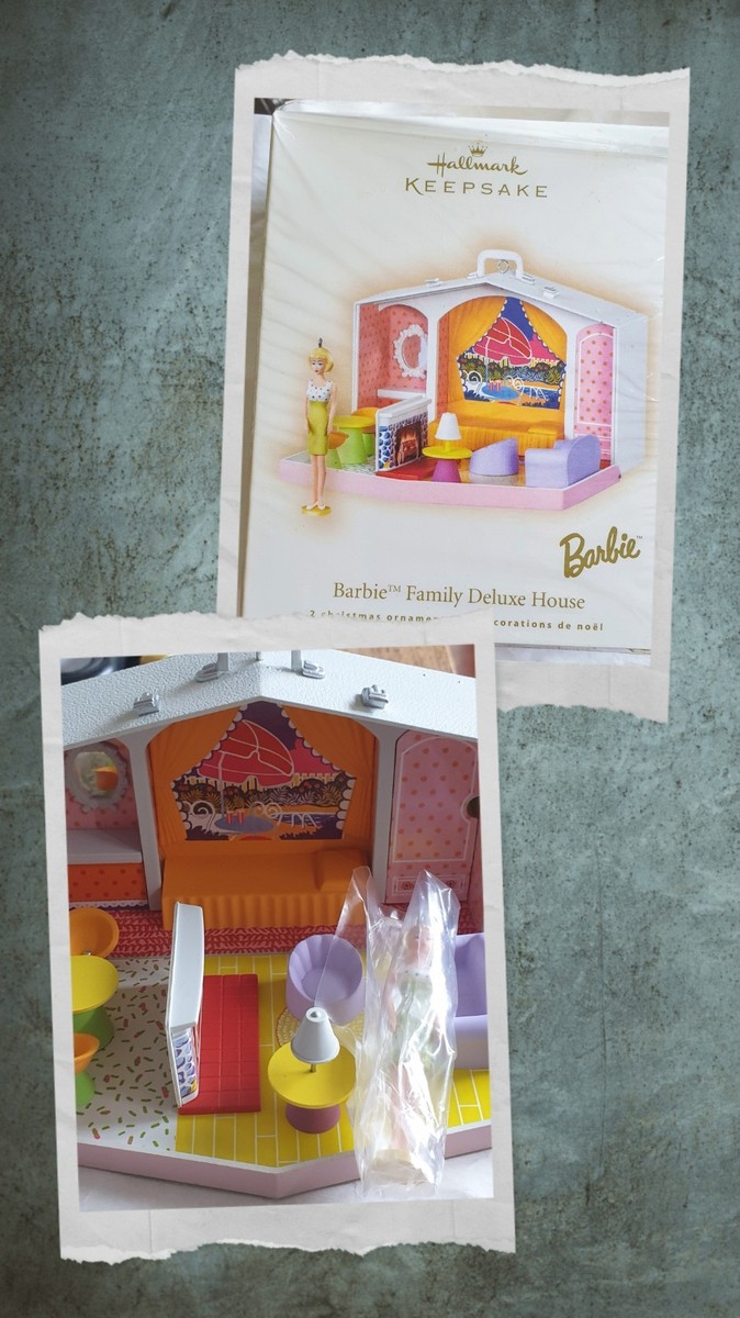 箱なし Hallmark Barbie Family Deluxe House 2007 Barbie - Family Deluxe House Hallmark Ornament | The