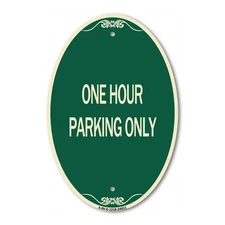 SignMission Designer Series Sign - One Hour Parking Only 12" x 18" Aluminum Sign