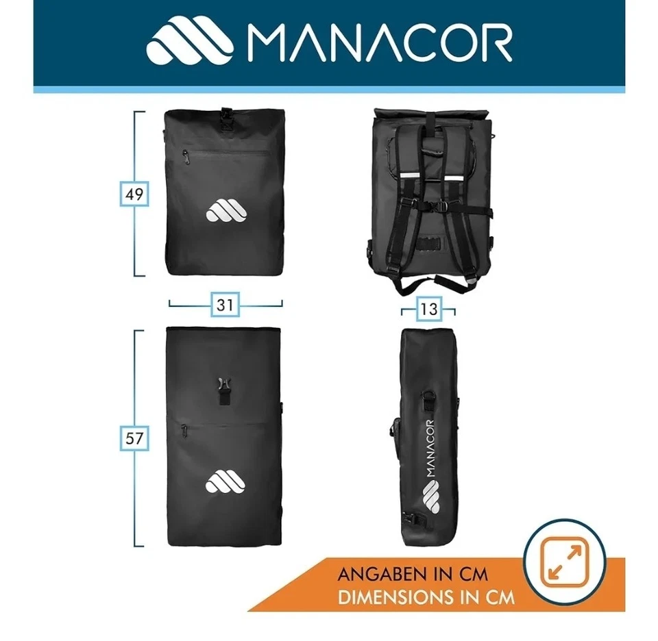 Manacor borsa per bicicletta 3 in 1, impermeabile, borsa a tracolla, borsa da... - Immagine 4 di 4