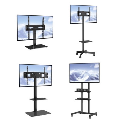 TV Stand Mount Swivel Universal / Mobile Floor TV Stand Adjustable Height