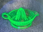 Large Vintage Grapefruit Lemon Orange Citrus Green Uranium Vaseline Glass Juicer