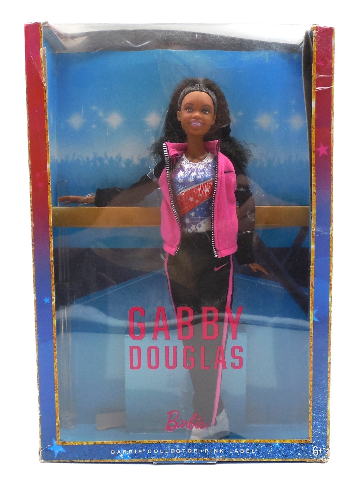 Barbie Gabby Douglas Olympic Gymnast NEW in Damaged Box