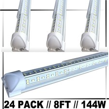 8Ft LED Shop Light 144w 4 Row 96 Inch Cooler Door Freezer LED Tube Fixture 24PC