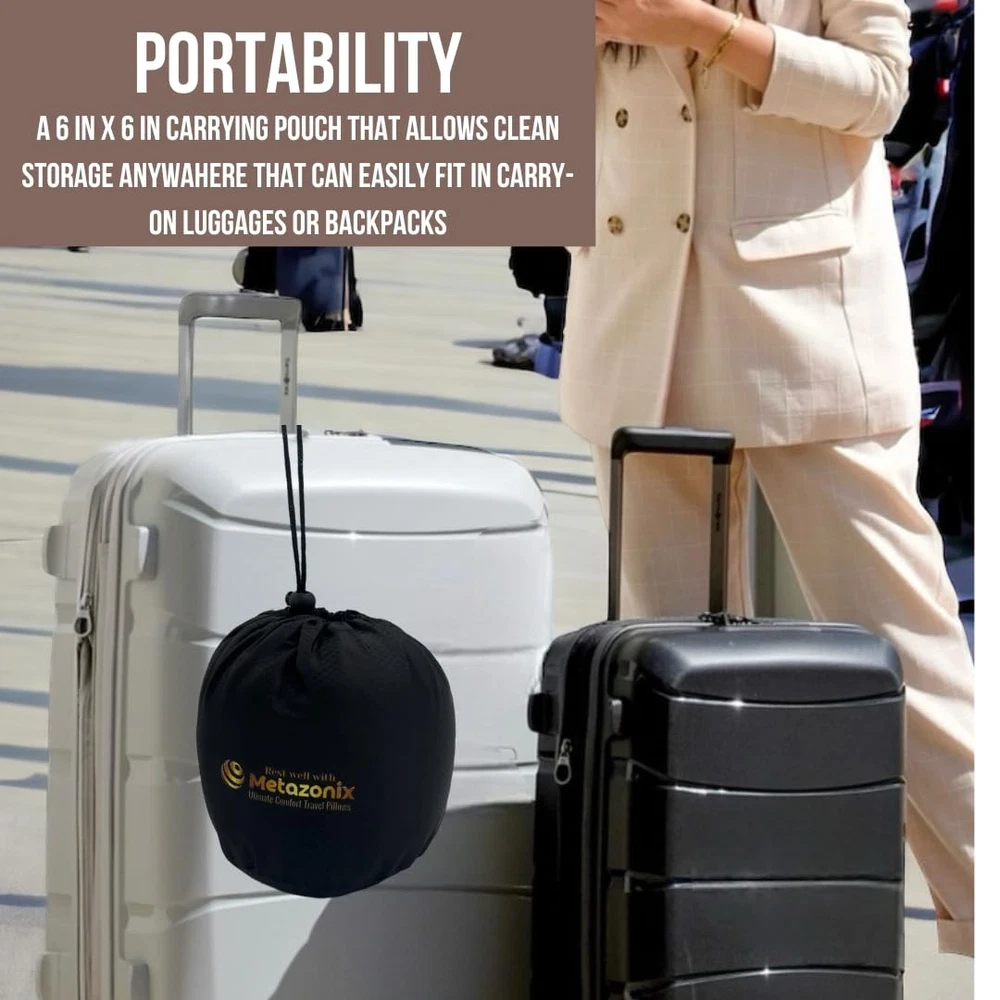 Memory Foam Travel Pillow for Airplanes and Neck Support