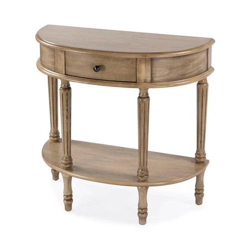 Butler Specialty Company Mozart Wood Demilune Console Table - Antique Beige - Picture 3 of 10