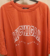 Women's Ladies "MICHGAN" Harbour Springs T-shirt UK Size 20 Orange New