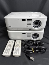 Lot of 2 NEC NP400 Projectors w Remotes  Power Cords 505 Hrs 1 Needs Lamp