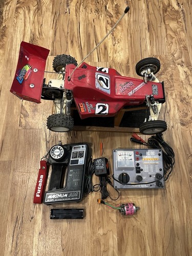 Vintage Team Associated RC10 Stealth ATC Pacchetto Futaba Novak Caricabatterie Motore Rosa