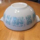 VTG 1960s PYREX Turquoise AMISH BUTTERPRINT 2-1/2 QT Cinderella Mixing Bowl TM4