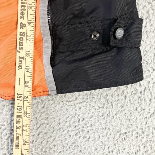 Harley Davidson Vest Mens S-M Orange Black Hi-Vis Safety Full Zip Biker Logo - Picture 4 of 5