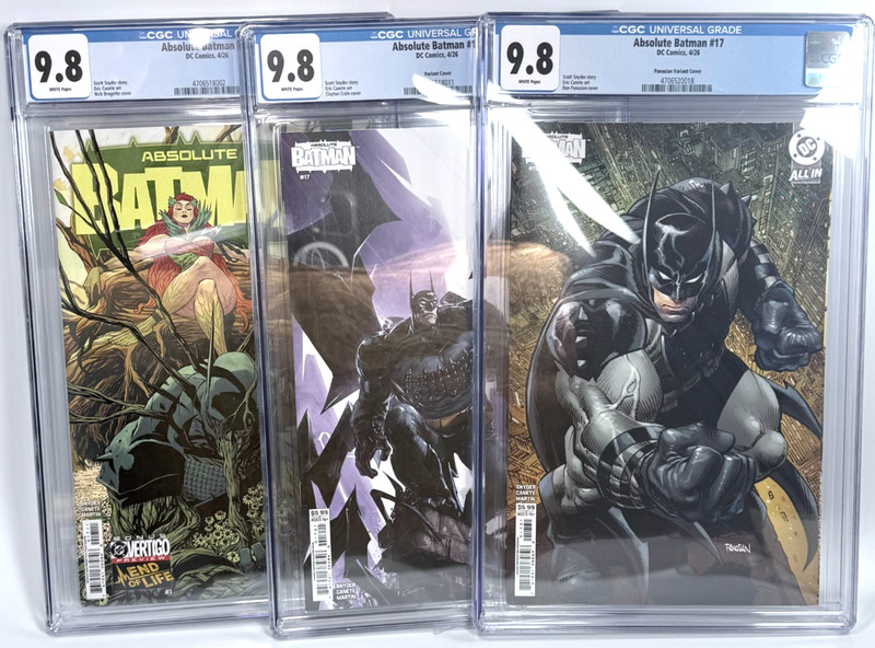 Absolute Batman #17 A, B, C Covers CGC 9.8 Lot of 3
