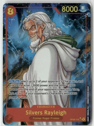 ONE PIECE TWO LEGENDS ENGLISH SILVERS RAYLEIGH OP08-118 SEC ALT ART